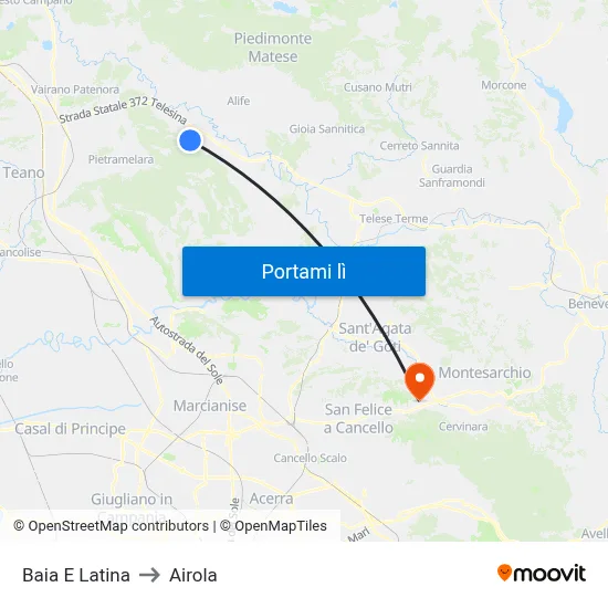 Baia E Latina to Airola map