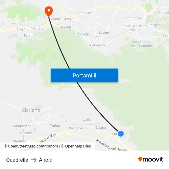 Quadrelle to Airola map