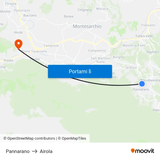 Pannarano to Airola map