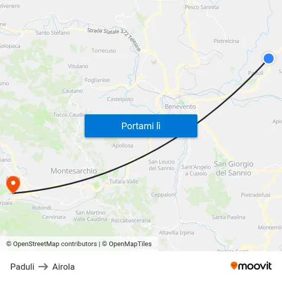 Paduli to Airola map