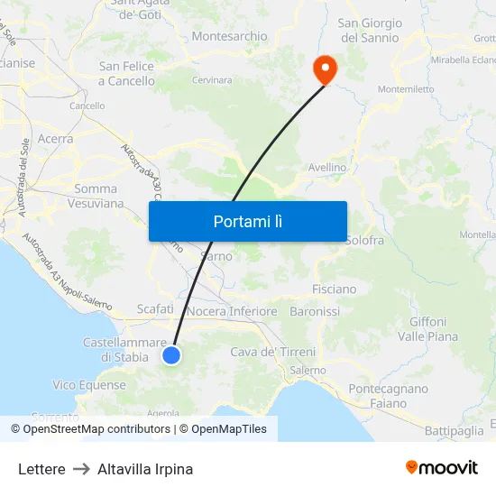 Lettere to Altavilla Irpina map