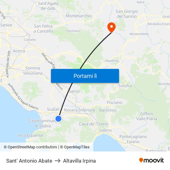 Sant' Antonio Abate to Altavilla Irpina map