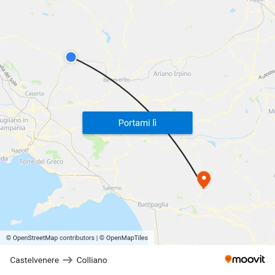 Castelvenere to Colliano map