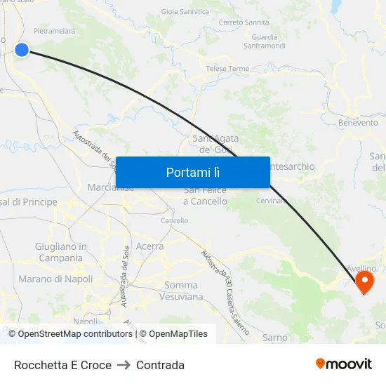 Rocchetta E Croce to Contrada map