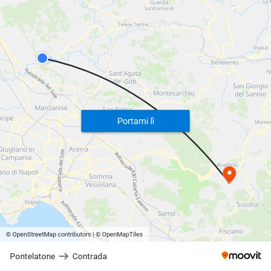 Pontelatone to Contrada map