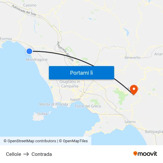 Cellole to Contrada map