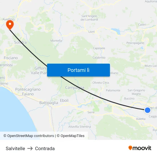 Salvitelle to Contrada map
