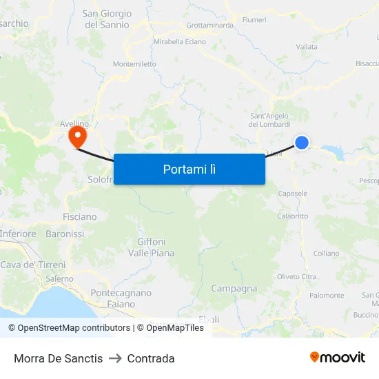 Morra De Sanctis to Contrada map