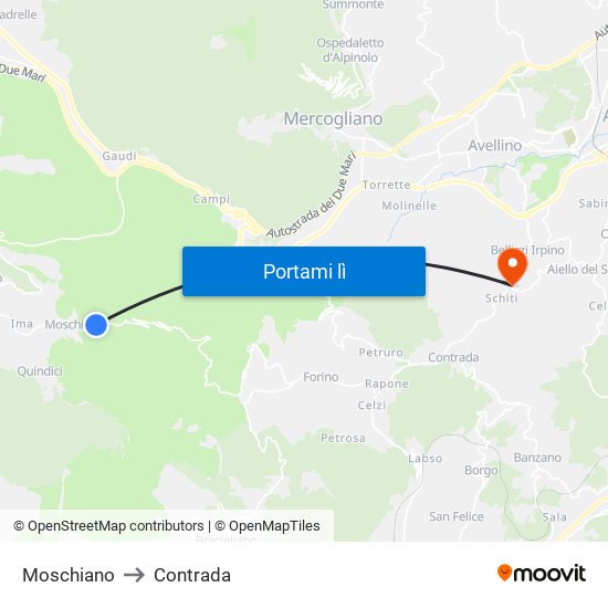 Moschiano to Contrada map