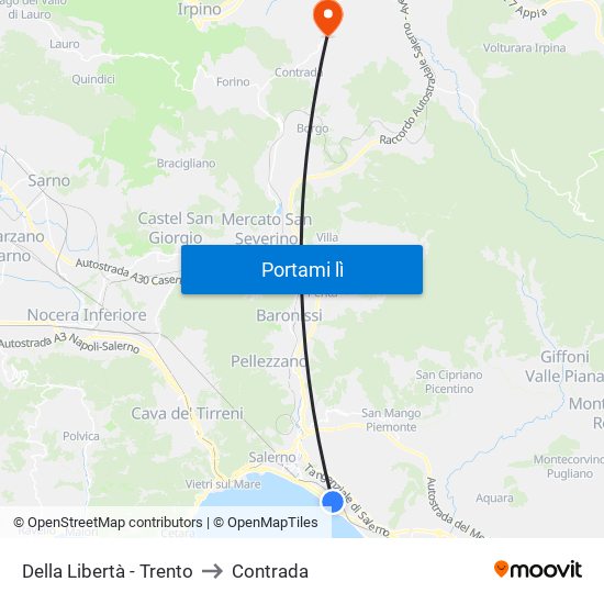 Della Libertà - Trento to Contrada map