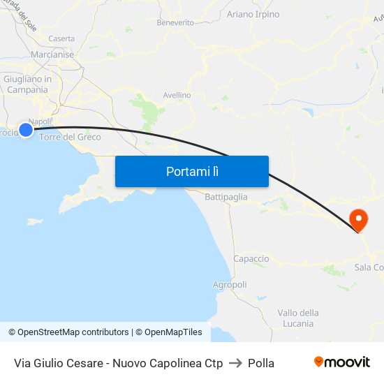 Via Giulio Cesare - Nuovo Capolinea Ctp to Polla map