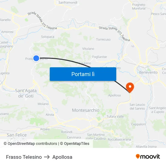 Frasso Telesino to Apollosa map