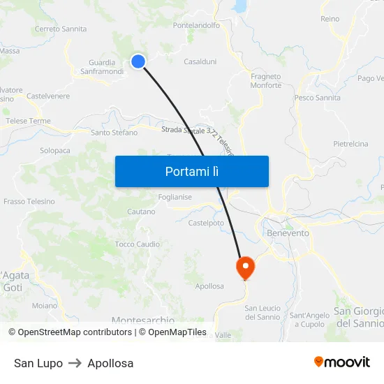 San Lupo to Apollosa map