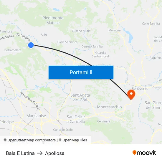 Baia E Latina to Apollosa map