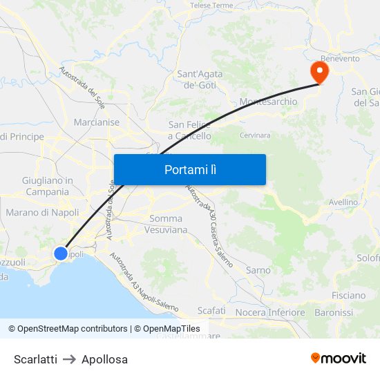 Scarlatti to Apollosa map