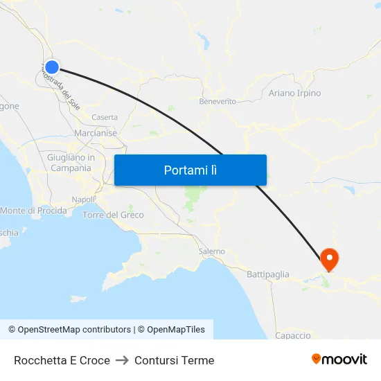Rocchetta E Croce to Contursi Terme map