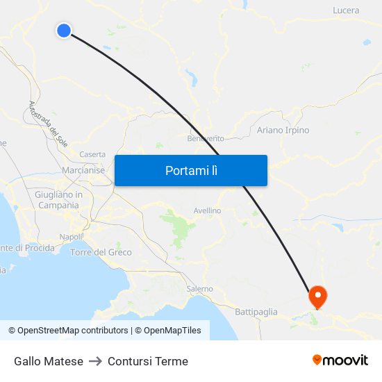 Gallo Matese to Contursi Terme map