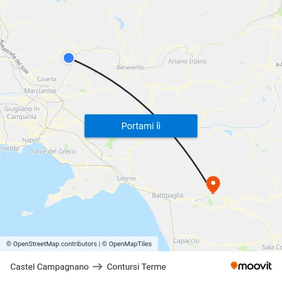 Castel Campagnano to Contursi Terme map