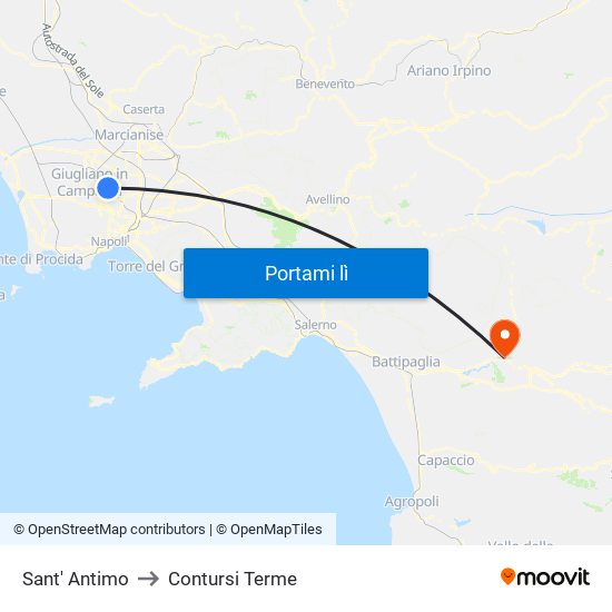 Sant' Antimo to Contursi Terme map