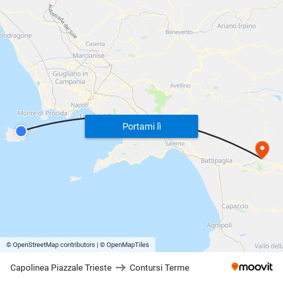 Capolinea Piazzale Trieste to Contursi Terme map