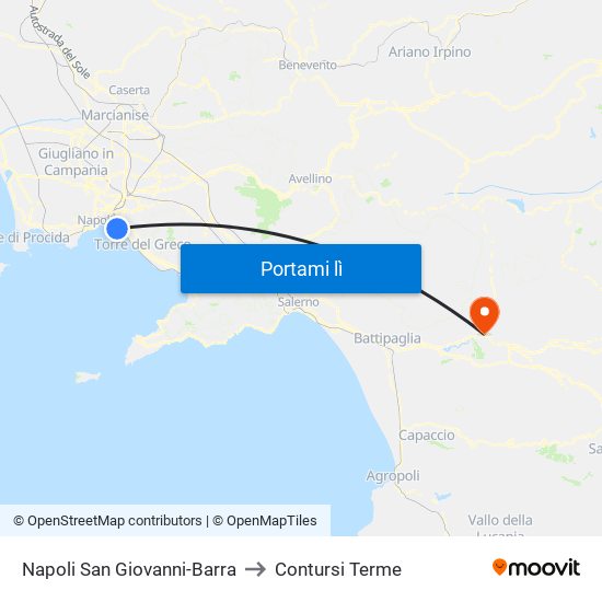 Napoli San Giovanni-Barra to Contursi Terme map