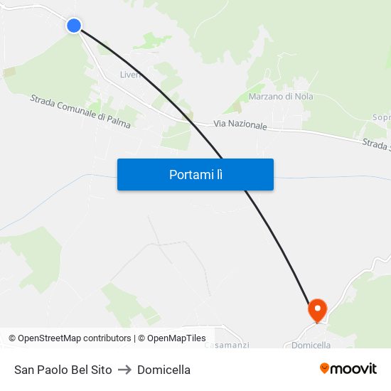 San Paolo Bel Sito to Domicella map