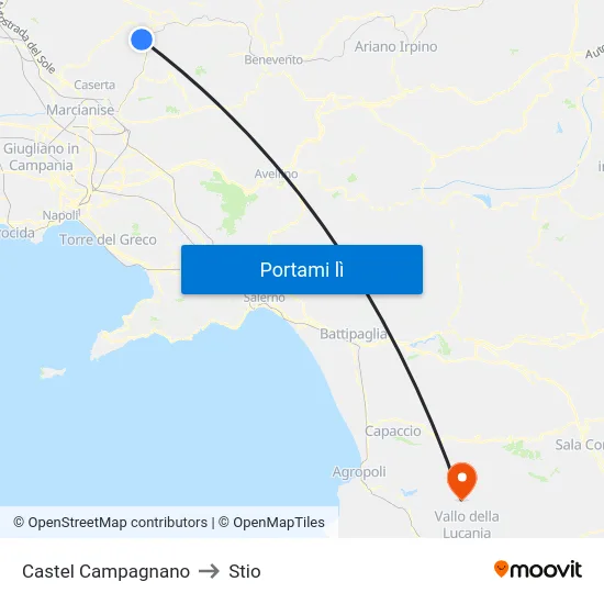 Castel Campagnano to Stio map