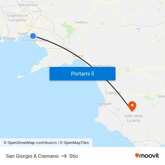San Giorgio A Cremano to Stio map