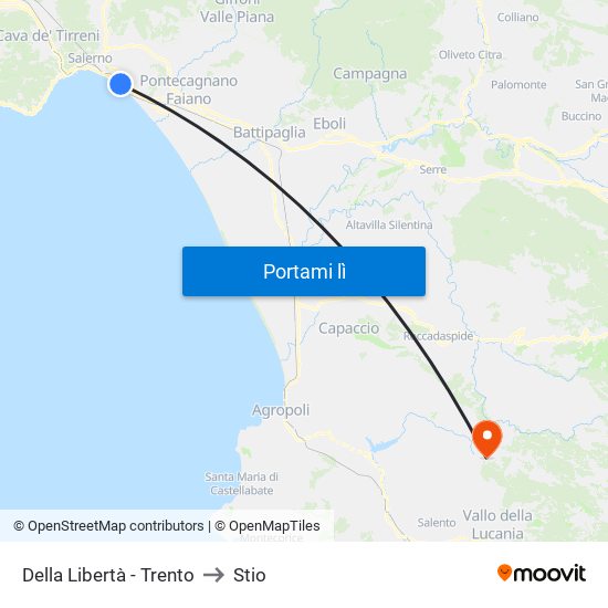 Della Libertà - Trento to Stio map
