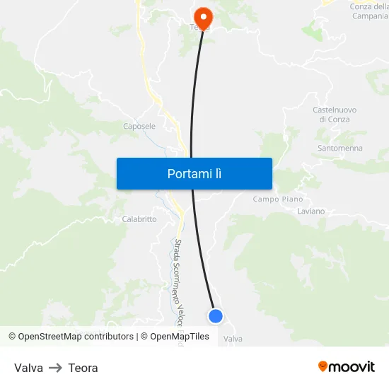Valva to Teora map