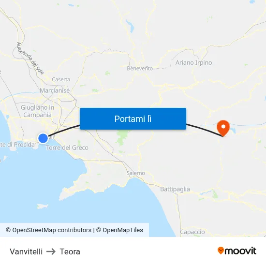 Vanvitelli to Teora map