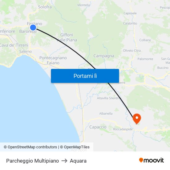 Parcheggio Multipiano to Aquara map