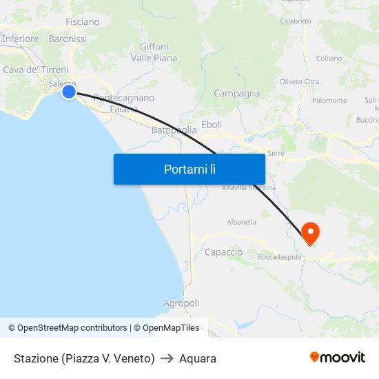 Stazione (Piazza V. Veneto) to Aquara map