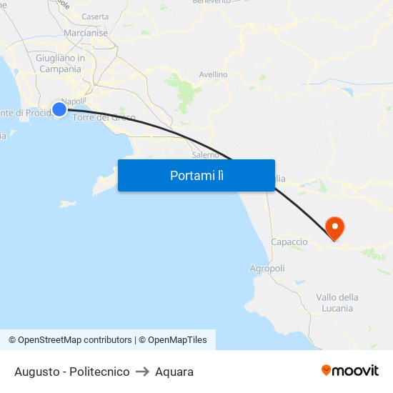 Augusto - Politecnico to Aquara map