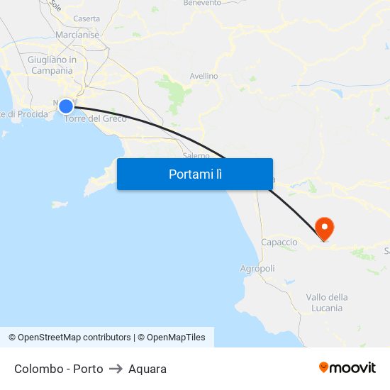 Colombo - Porto to Aquara map