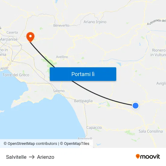 Salvitelle to Arienzo map