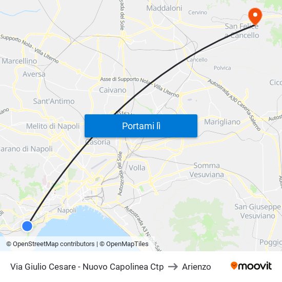 Via Giulio Cesare - Nuovo Capolinea Ctp to Arienzo map