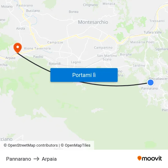 Pannarano to Arpaia map