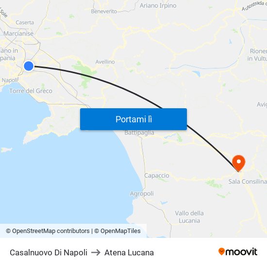 Casalnuovo Di Napoli to Atena Lucana map