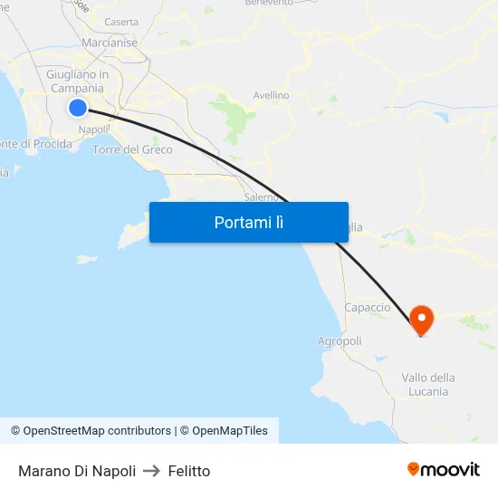 Marano Di Napoli to Felitto map