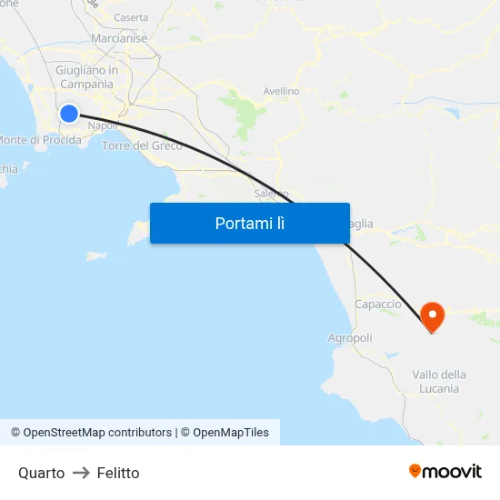 Quarto to Felitto map