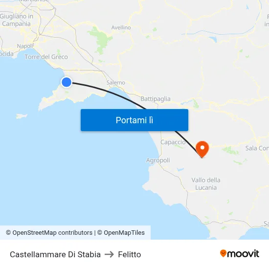 Castellammare Di Stabia to Felitto map