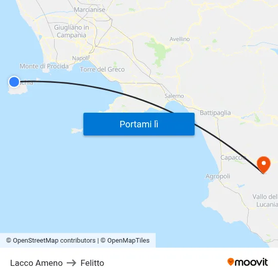 Lacco Ameno to Felitto map