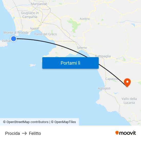 Procida to Felitto map