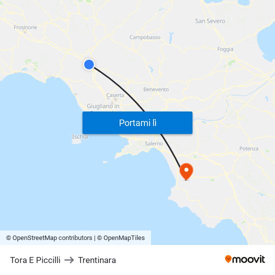 Tora E Piccilli to Trentinara map