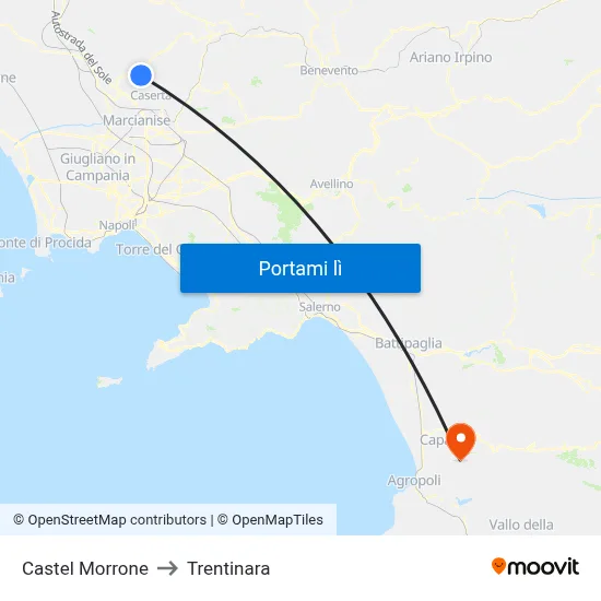 Castel Morrone to Trentinara map