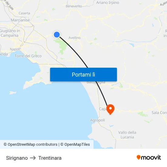 Sirignano to Trentinara map