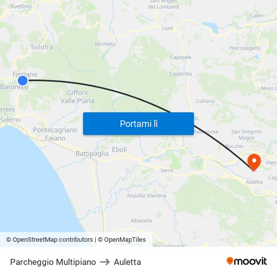 Parcheggio Multipiano to Auletta map