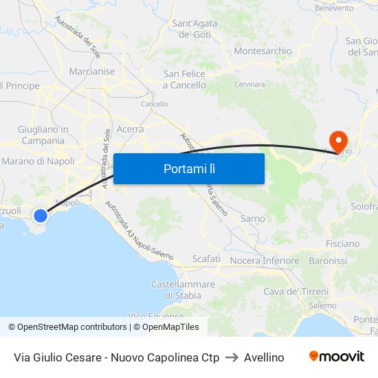 Via Giulio Cesare - Nuovo Capolinea Ctp to Avellino map