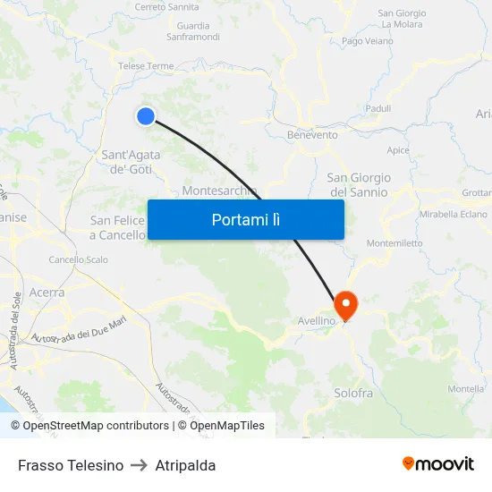 Frasso Telesino to Atripalda map